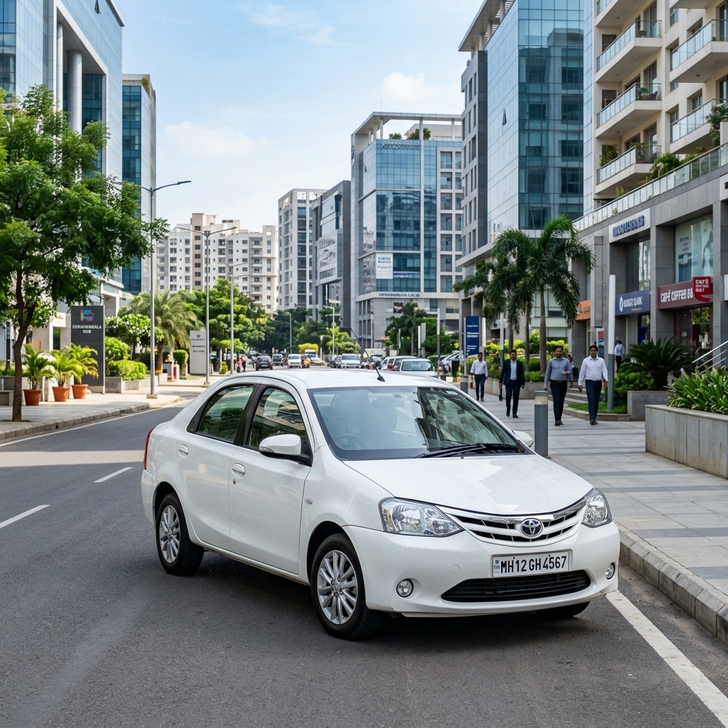 Toyota Etios sedan in Indian city