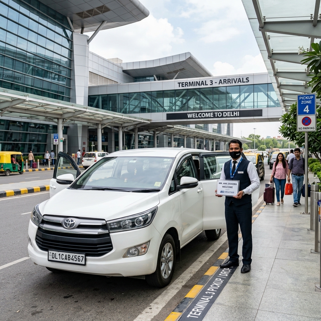 Airport transfer with Innova Crysta at Delhi Airport